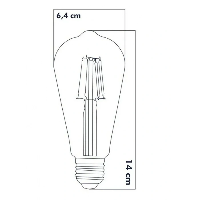 HEKA 6W RUSTİK LED AMPUL BEYAZ 6500K ŞEFFAF