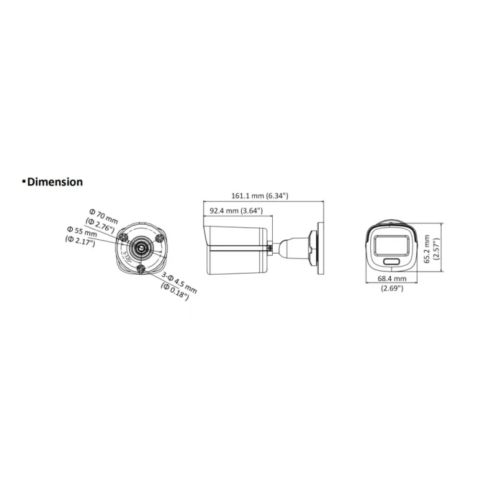 HIKVISION 2.8mm 2MP HD Gece Görüşlü Renkli Colorvu Bullet Kamera (İç ve Dış Mekana Uyumlu Geniş Açı) IP67 1080P