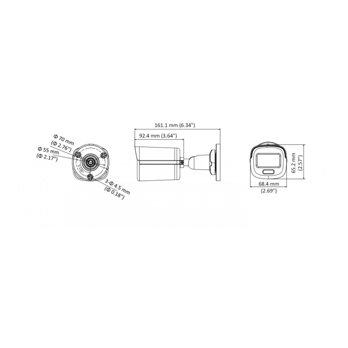 HIKVISION 3.6mm 2MP HD Gece Görüşlü Renkli Colorvu Bullet Kamera (İç ve Dış Mekana Uyumlu Dar Açı) IP67 1080P