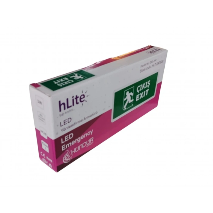 HLİTE Exıt Çıkış Şarjlı Yönlendirme Armatürü Levhası 3w 220v IP20