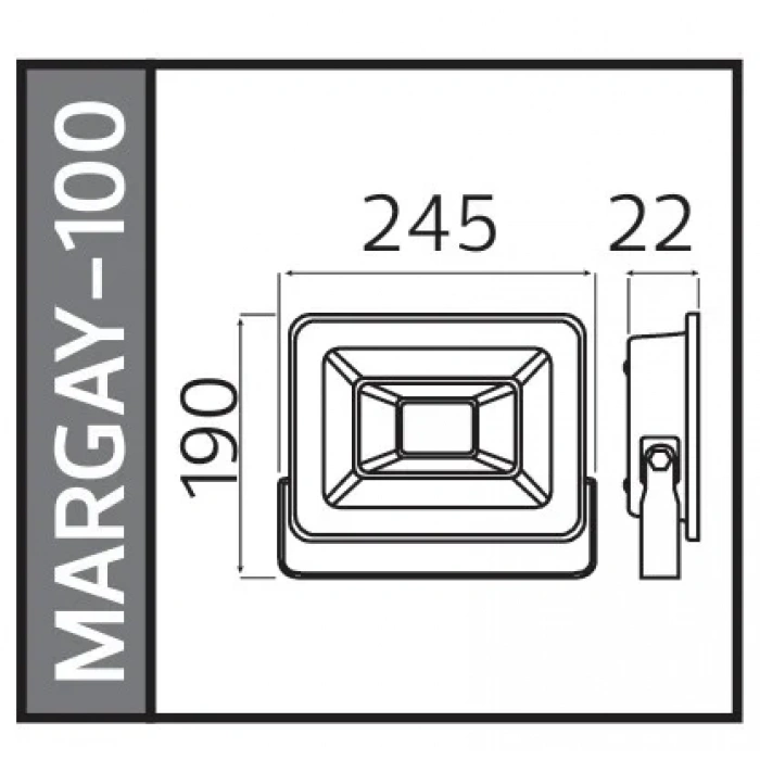 HOROZ Margay-100 100w BEYAZ Led Projektör SMD 6400k IP65 10.000lm (100 Watt 220 Volt)