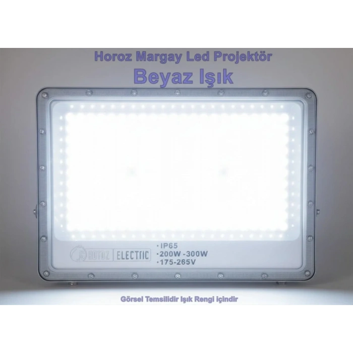 HOROZ Margay-300 300w BEYAZ Led Projektör SMD 6400k IP65 30.000lm (300 Watt 220 Volt)