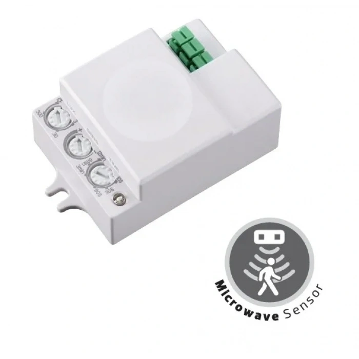 HOROZ POLO-S Radar Hareket Sensörü 800w (Micro Dalga RF Sensör Tipi) Açı 360 Derece Işık Süre ve Mesafe Ayarlı Sensör