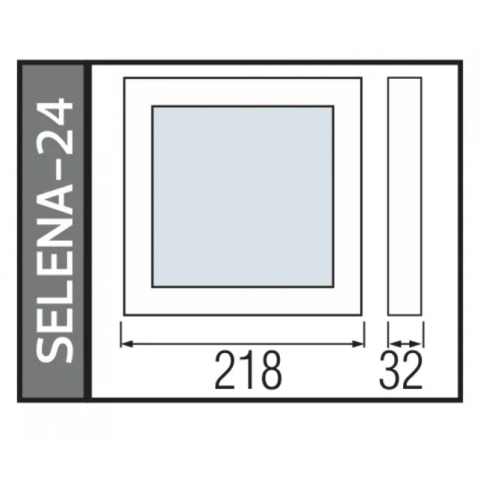 HOROZ Selena 24W Kare Led Armatür Plastik SİYAH 7000k IP20 218x218mm