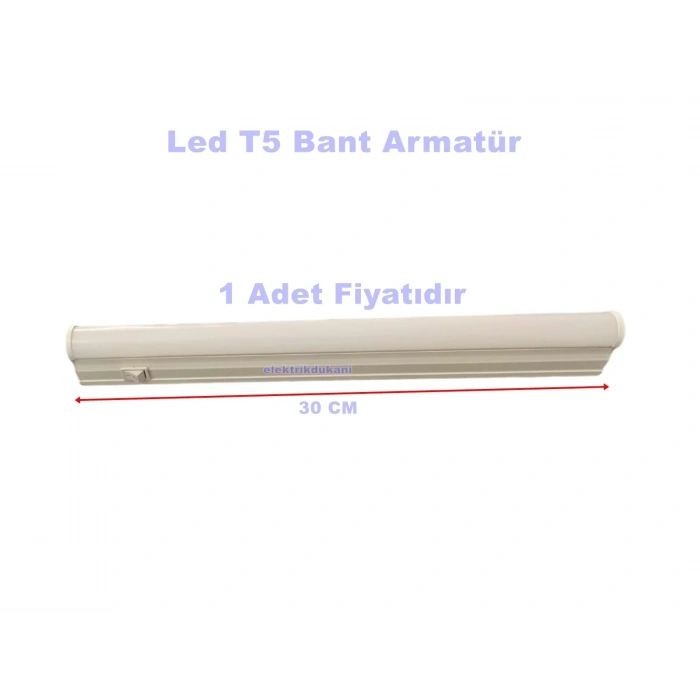 HOROZ Sigma 30cm 4W T5 Led Bant Armatür Anahtarlı 6400K BEYAZ