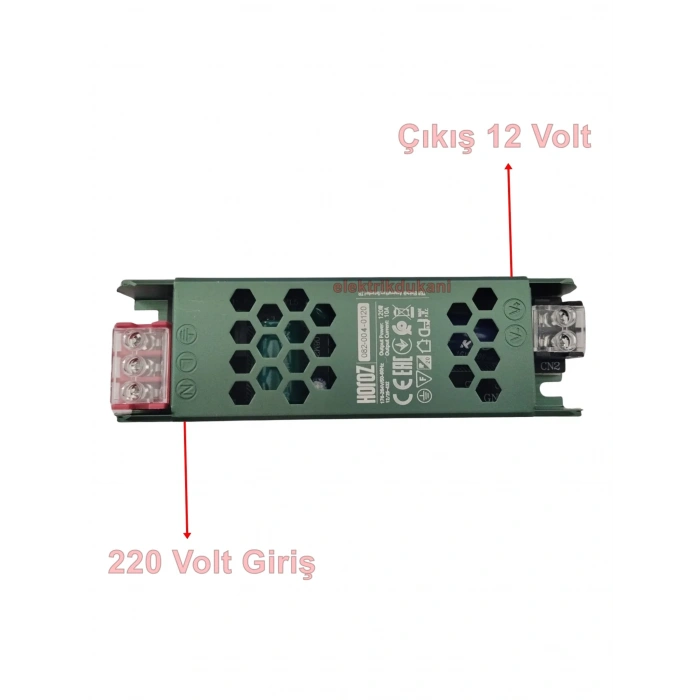 HOROZ Vespa-150 Süper Slim 12v Dc 12A Şerit Led Trafosu 150w IP20 (12 Volt 12 Amper 6mt ye Kadar Kullanım İçin Uygundur)