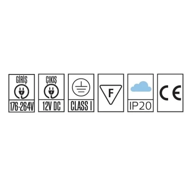 HOROZ Vespa-60 Süper Slim 12v Dc 5A Şerit Led Trafosu 60w IP20 (12 Volt 5 Amper 2.5mt ye Kadar Kullanım İçin Uygundur)