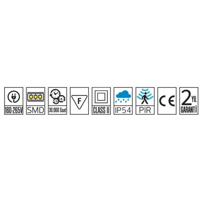 HOROZ Vesper-15 GÜNIŞIĞI Sensörlü Yuvarlak 18w Led Duvar Aplik Dış Mekan Armatür 4000k 220 Volt 15 Watt IP54
