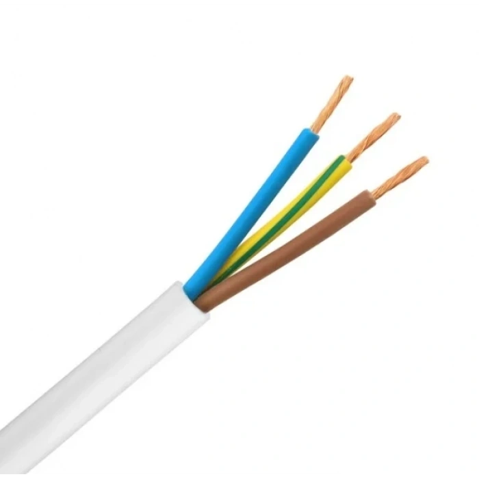 HÜNKA 3x0.75mm TTR Elektrik Kablosu BEYAZ (Çok Telli Esnek Kablo)