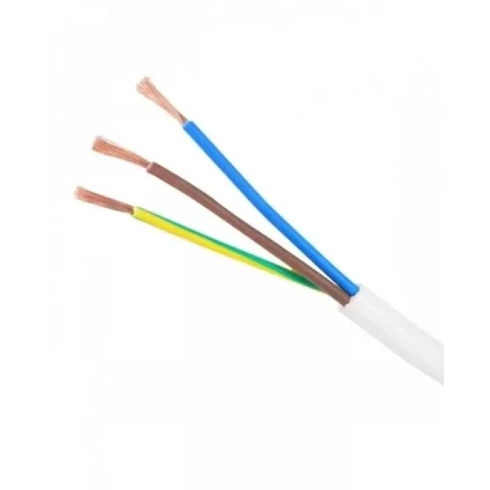 HÜNKA 3x0.75mm TTR Elektrik Kablosu BEYAZ (Çok Telli Esnek Kablo)