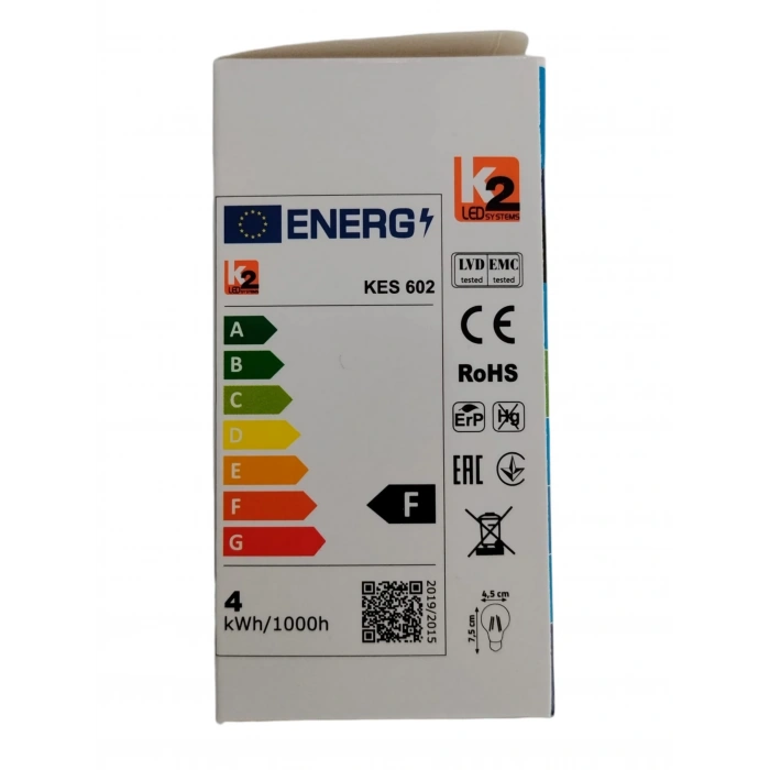 K2 Filament Rustik 4w AMBER 2700k Led Ampul 430lm E-27 4 Watt 220 Volt G45