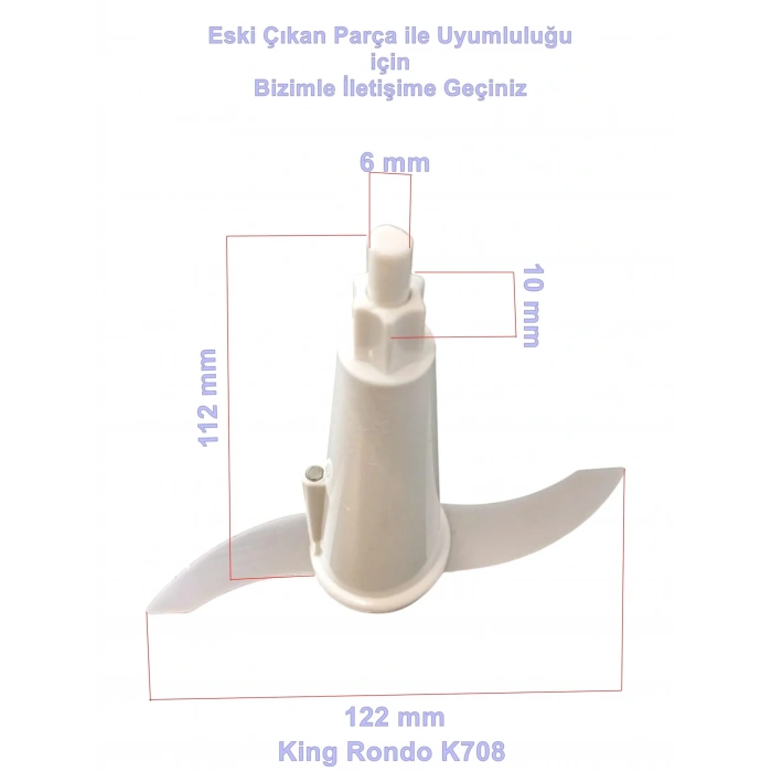 KİNG K-708 Rapid Rondo Doğrayıcı Bıçağı (Orjinal Eski Model Bıçak)