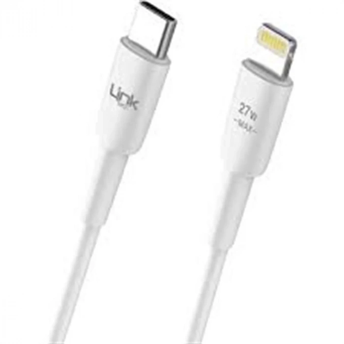 LİNKTECH TYPE-C-İphone 1M İp Örgülü Şarj Data Kablosu 3A 30w Siyah/Beyaz
