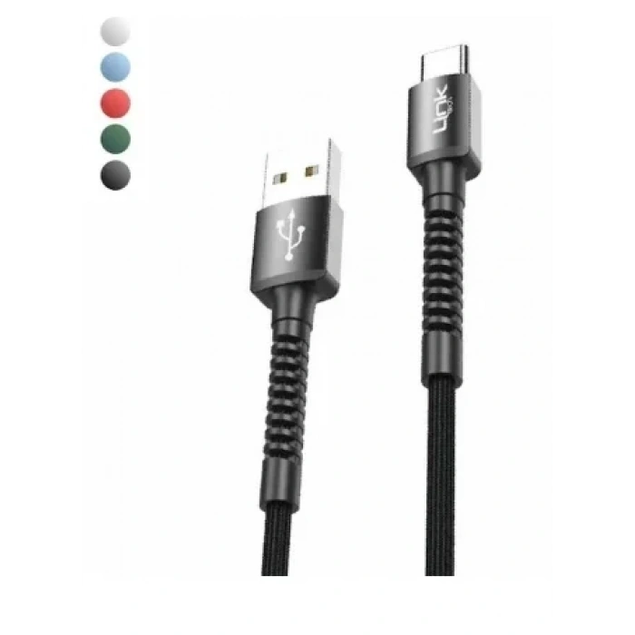 LİNKTECH USB - TYPE-C 3A 1mt Şarj Data Kablosu Karışık Renkler