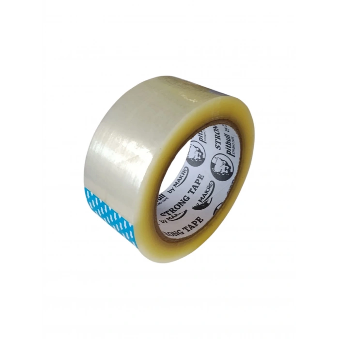 MAKRO Şeffaf Koli Bantı 45mmx100Mt Strong Tape (Pitbull Hotmelt Yüksek Yapışkanlı)