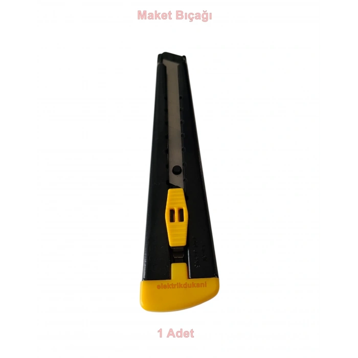 Metal Çelik Gövde Profesyonel Maket Bıçağı 18mm (Siyah Metal Falçata)