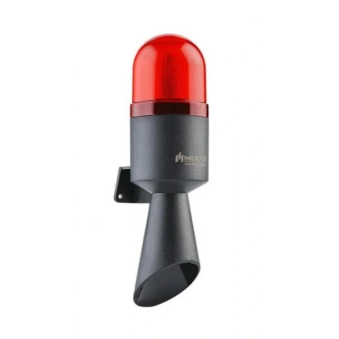 MUCCO BORULU 6 SESLİ KORNA 12/24V AC/DC  SİREN KIRMIZI