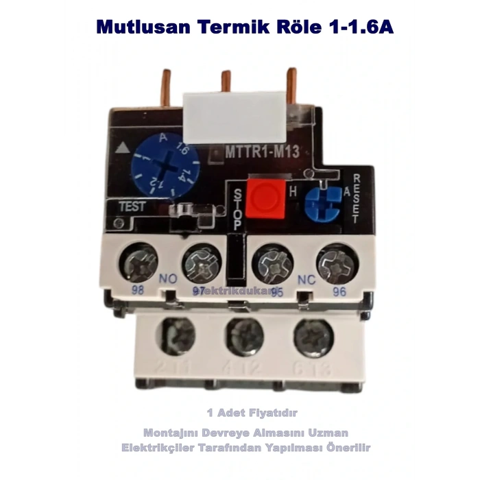 MUTLUSAN 1~1.6A Termik Röle (1.6 Amper Motor Koruma Termiği)