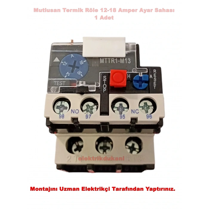 MUTLUSAN 12~18A Termik Röle AC 220v (18 Amper Motor Koruma Termiği)