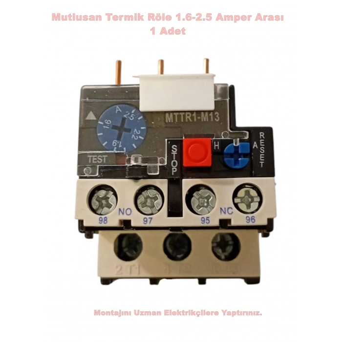 MUTLUSAN 1.6~2.5A Termik Röle  (2.5 Amper Motor Koruma Termiği)