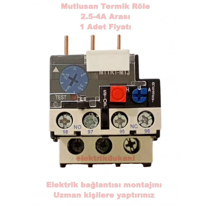MUTLUSAN 2.5~4A Termik Röle (4 Amper Motor Koruma Termiği)