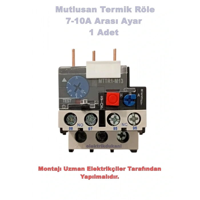 MUTLUSAN 7~10A Termik Röle (10 Amper Motor Koruma Termiği)