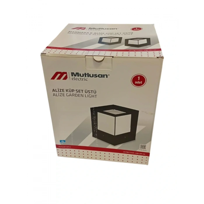 MUTLUSAN ALİZE Küp Armatür Set Üstü SİYAH E-27 27cm - IP54