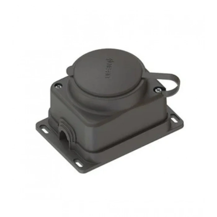 NEAD 1x16A Monofaze Kauçuk Kapaklı Sıva Üstü Topraklı Duvar Prizi 220v IP62