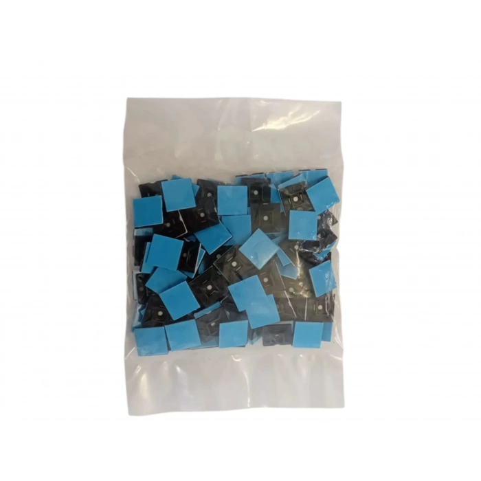 PEMSAN Yapışkan Kare Kroşe 20x20 SİYAH (100lü Paket)