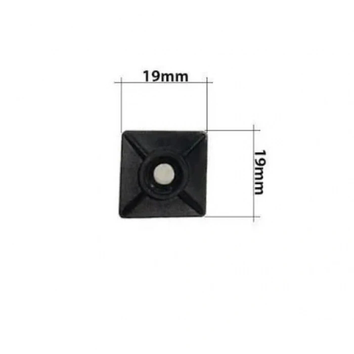PEMSAN Yapışkan Kare Kroşe 20x20 SİYAH (100lü Paket)