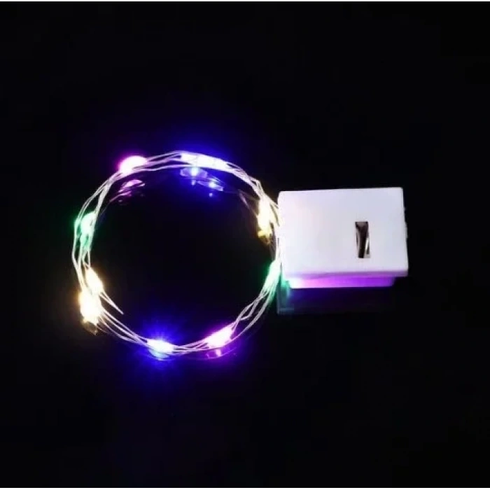 Peri Led 2mt Pilli Süsleme Ledi RGB Işık 3 Mod Animasyon Efektli(2 Metre 3 Adet LR44 Pilleri Dahil )