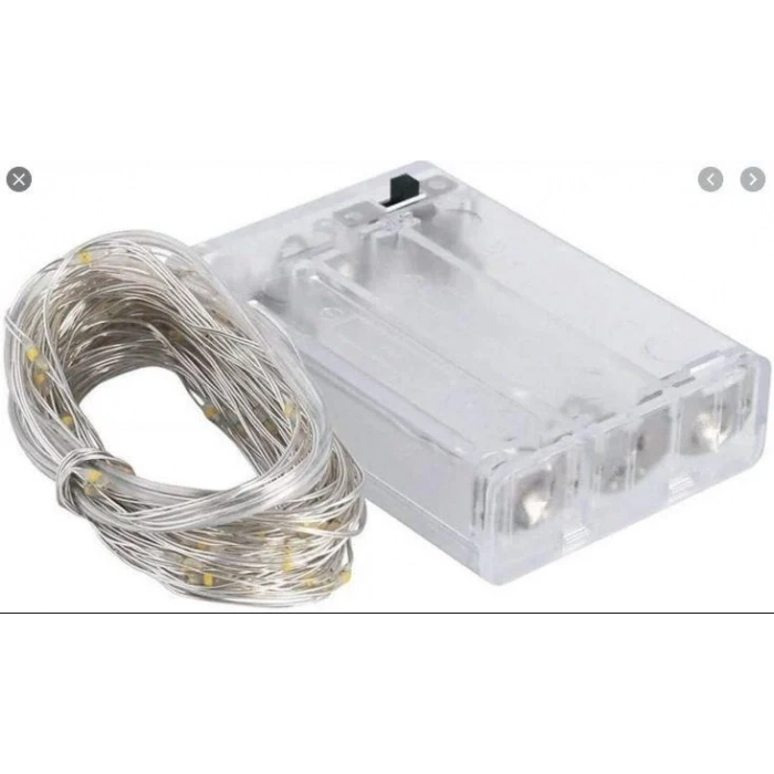 Peri Led BEYAZ Işık 6400k 5mt Pilli Süsleme Ledi (5 Metrelik Piller Hariç )