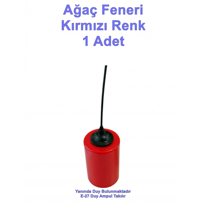 Plastik Ağaç Feneri Tekli Renkli E-27 Duylu 20cm Kablolu