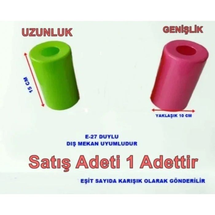 Plastik Ağaç Feneri Tekli Renkli E-27 Duylu 20cm Kablolu