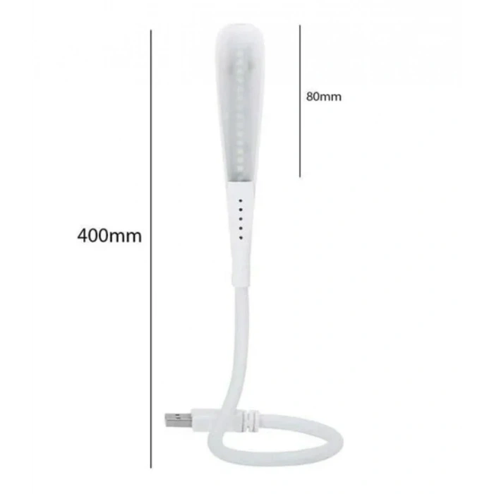 POWERMASTER Ledli Esnek USB Lamba  Beyaz 6400k Klavye Aydınlatma ve Kitap Okuma lambası