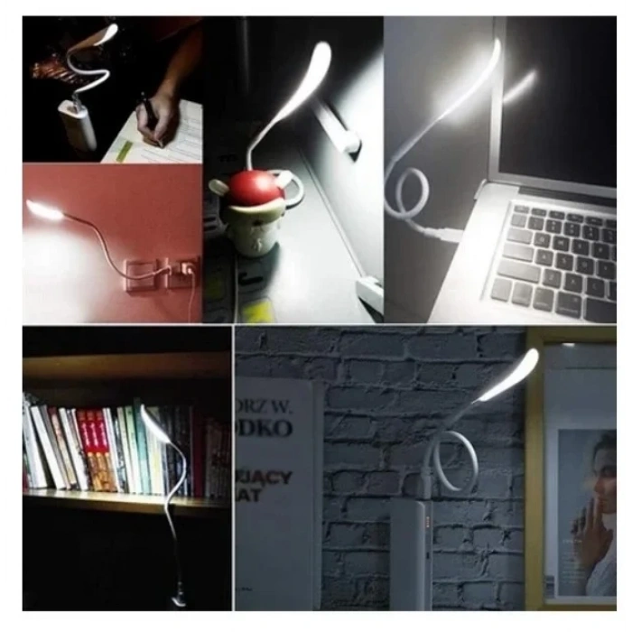 POWERMASTER Ledli Esnek USB Lamba  Beyaz 6400k Klavye Aydınlatma ve Kitap Okuma lambası