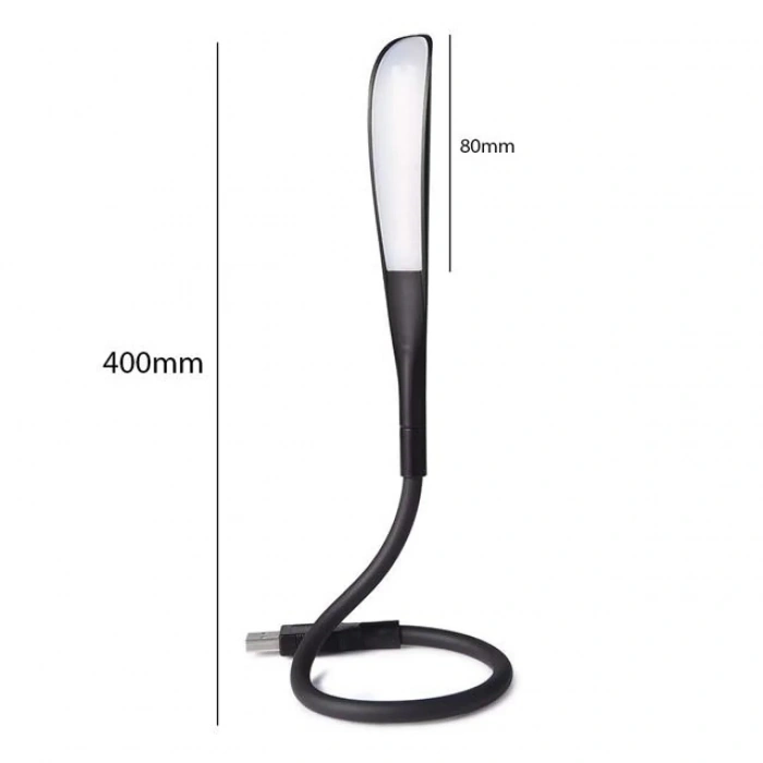 POWERMASTER Ledli Esnek USB Lamba  Siyah 6400k Klavye Aydınlatma ve Kitap Okuma lambası
