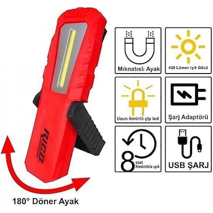 Rico Şarjlı Led Feneri 240LM