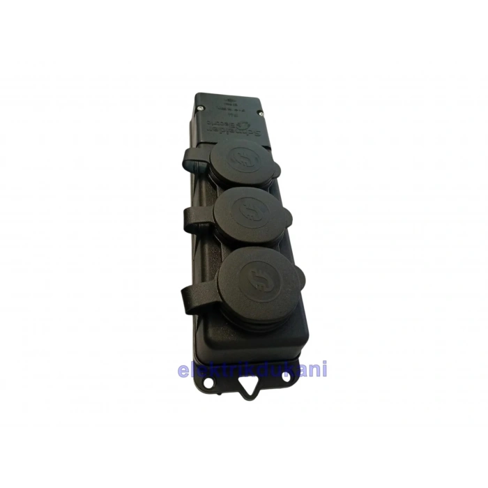 SCHNEİDER 1x16A 3lü Üçlü Kauçuk Monofaze Kapaklı Seyyar Grup Priz IP44