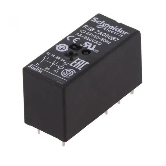 SCHNEİDER 2 KUTUPLU 24V AC PCB 8A 8 PİNLİ ROLE