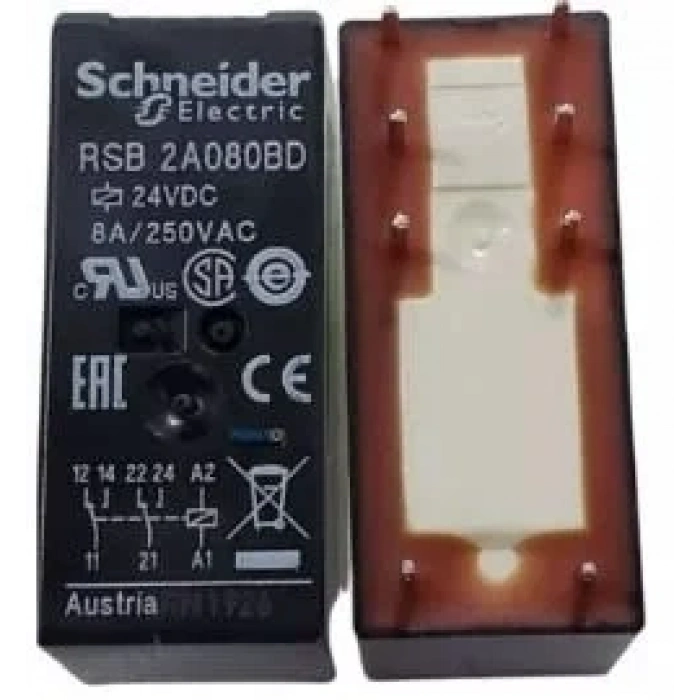 SCHNEİDER 2 Kutuplu 24V DC 8A PCB 8 Pinli Role