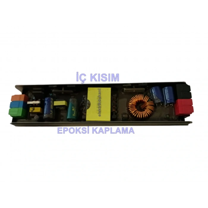 SCHUAR Süper Slim 12v 25A Şerit Led Trafosu 300w IP20  (Epox Dolgu Elektronik Devre 12 Volt 25 Amper 25mt ye Kadar Kullanım İçin Uygundur)
