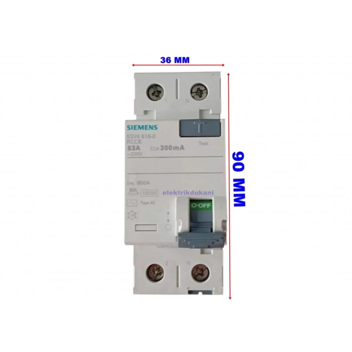 SİEMENS 1X63A 300 mA YANGIN KORUMA ROLESİ 70MM (YENİ TİP)