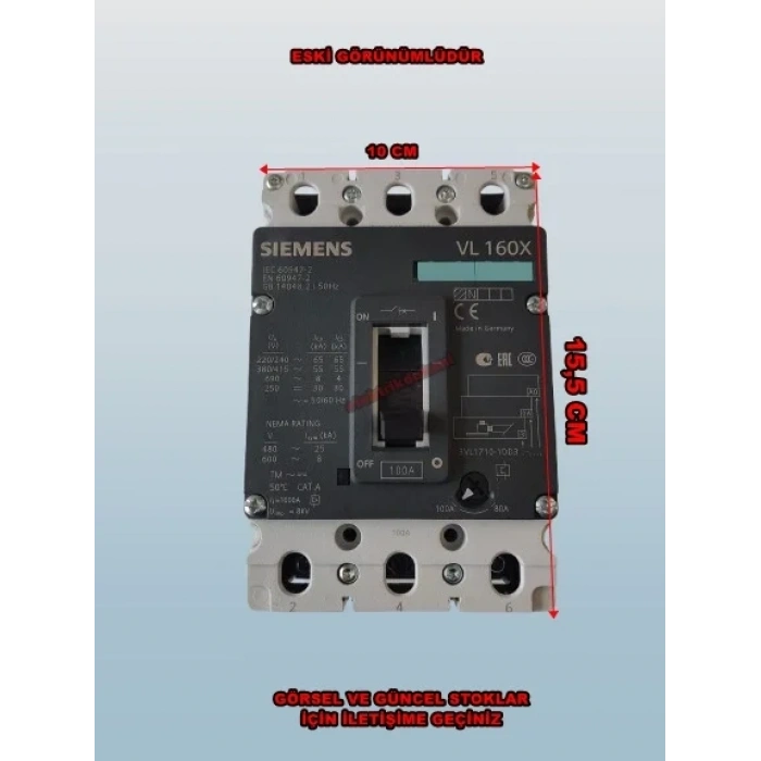 Siemens 3x100A Kompakt Şalter 55kA (3VA1110-5MH36-0AA0)