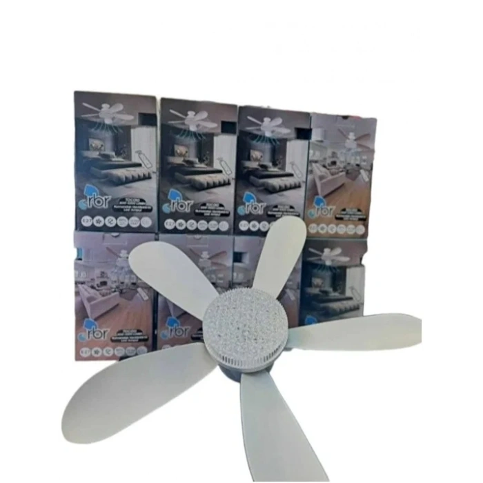Tavan Vantilatörü 40w Beyaz / Günışığı Ledli E-27 Duy a Takılabilen 6 Kanatlı Kumandalı Vantilatör 80-265v