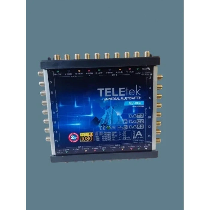 TELETEK 16 Çıkışlı Üniversal Multi Switch Hybrid Uydu Santrali Sonlu & Kaskatlı Kullanılabilir