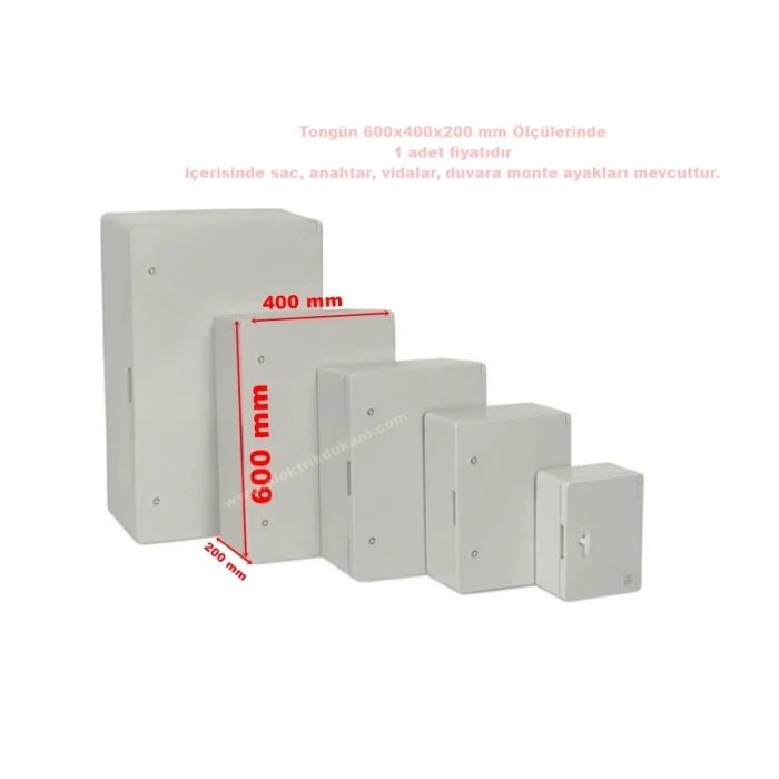 TONGÜN 600x400x200mm Taban Saclı ABS Plastik Pano (Boş)