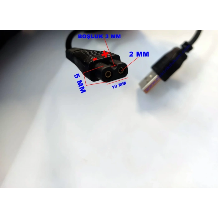 Traş Makinesi 5v USB Şarj Kablosu Girişi Tek Oyuklu