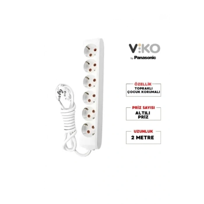VİKO MULTİLET ALTILI 2MT GRUP PRİZ TOPRAKLI