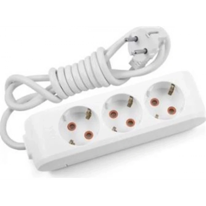 VİKO Multilet Üçlü 2mt Kablolu BEYAZ Grup Priz 3lü 2 Metre Ara Kablo Topraklı Klemensli